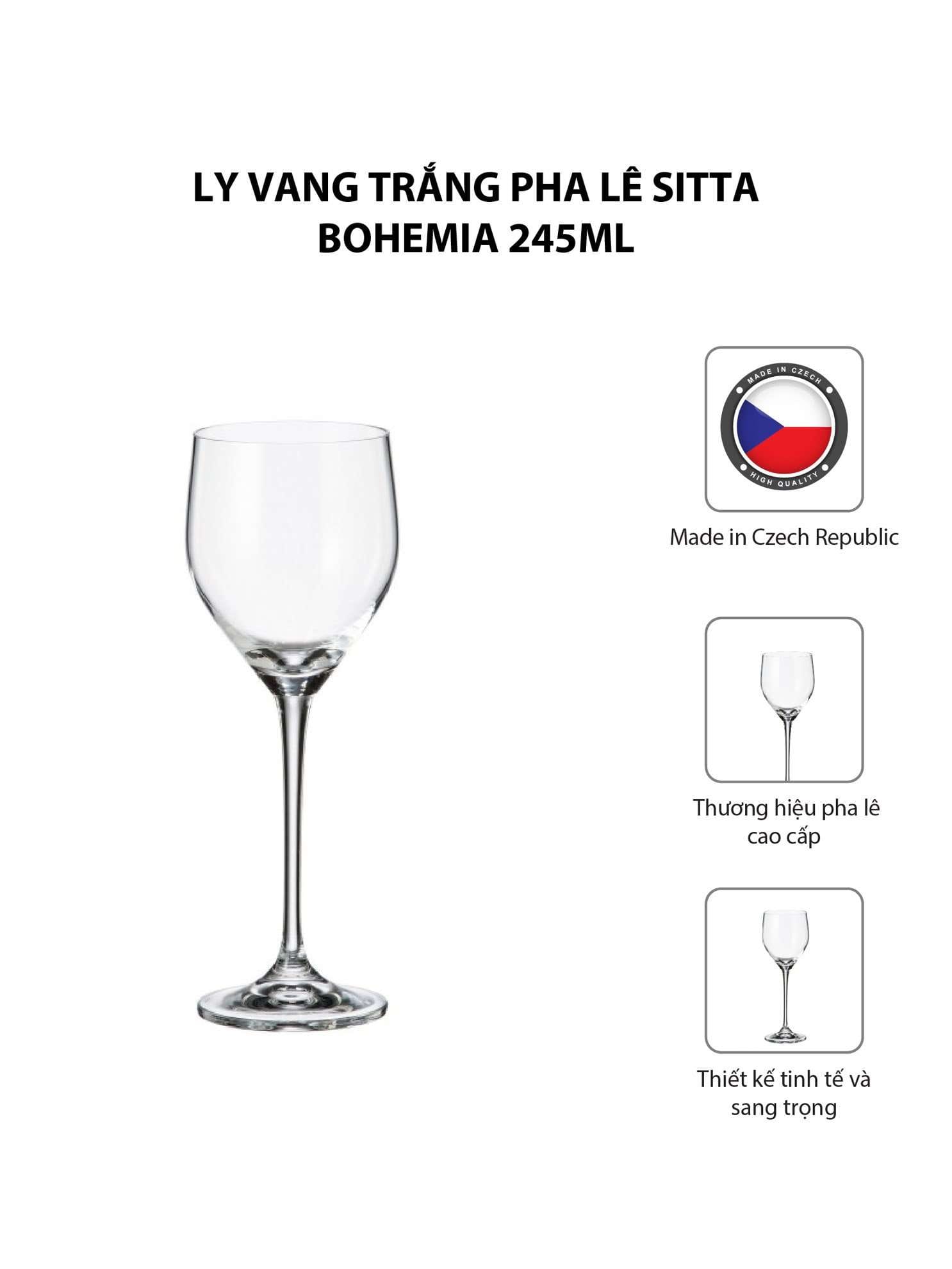 Bộ 6 ly vang trắng pha lê Sitta Bohemia 245ml 3 0022511 bo 6 ly vang trang pha le sitta bohemia 245ml 24a84edc905c45f493f291bf760733d3 4 - Mua trực tiếp từ nhà máy - Thương hiệu toàn cầu, sản phẩm tốt nhất, danh mục lớn nhất Việt Nam, giá và chất lượng hàng đầu, dịch vụ uy tín đoạt giải Best Performance.