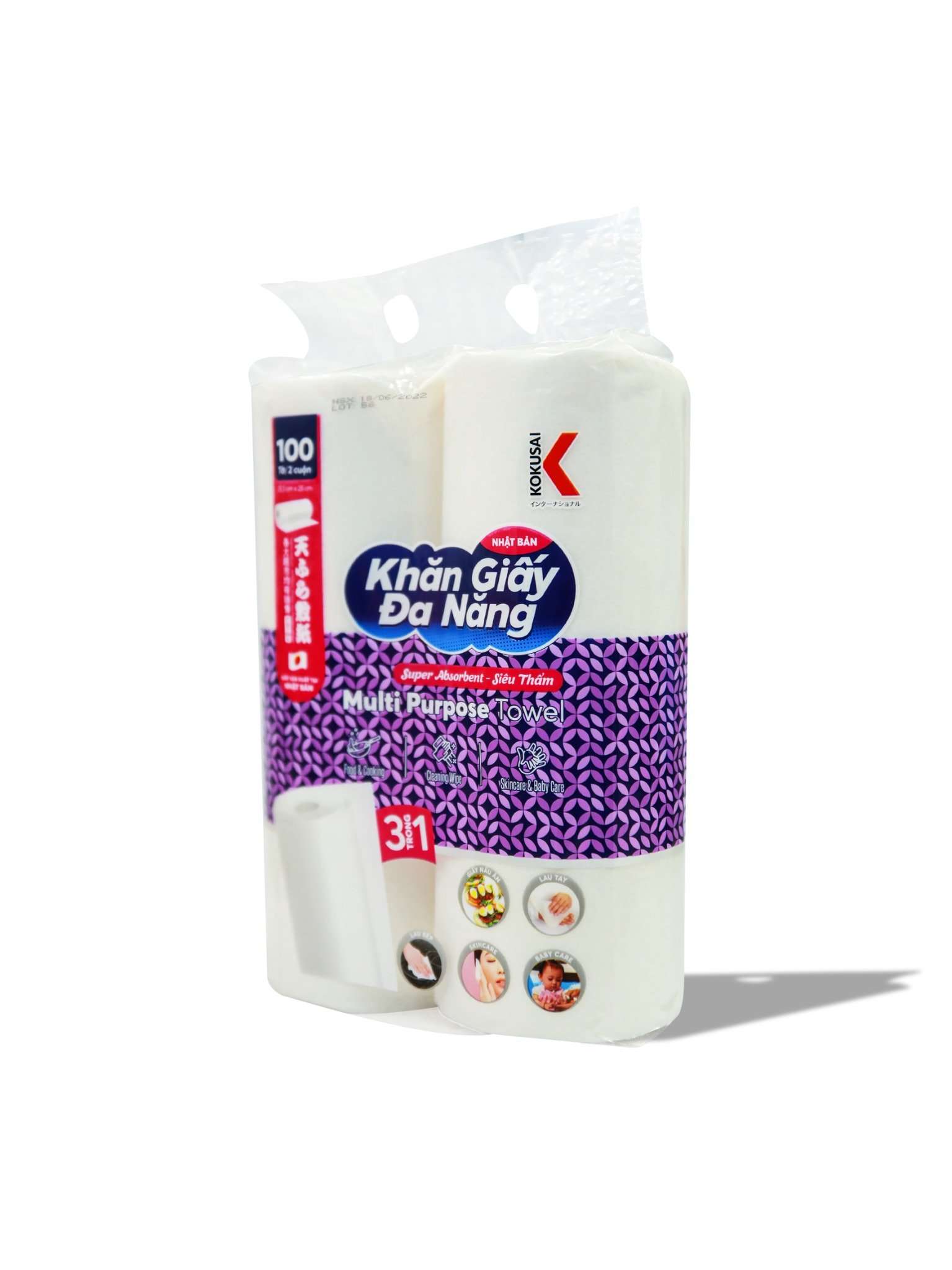 Khăn giấy đa năng Nhật Bản Kokusai 3 trong 1 (23.3cmx25cm, 100 tờ/2 cuộn) - GTDD00003483 5 003483 2 3d22aae320f3447c81eacdc1fb1ae668 4 - Mua trực tiếp Màng nhôm từ nhà máy - Thương hiệu toàn cầu, sản phẩm tốt nhất, danh mục lớn nhất Việt Nam, giá và chất lượng hàng đầu, dịch vụ uy tín đoạt giải Best Performance.