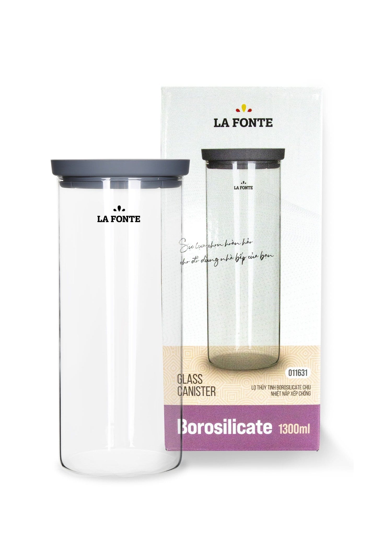 Lọ thủy tinh borosilicate chịu nhiệt nắp xếp chồng La Fonte 1300ml - 011631 4 011631_9bedb56059bf4159876ba10a63785376.jpg
