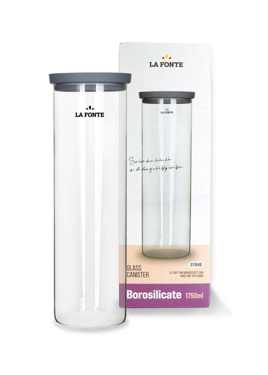 Lọ thủy tinh borosilicate chịu nhiệt nắp xếp chồng La Fonte 1750ml - 011648 6 011648_87707d375ede4f28802f01be1c8bb0c0.jpg