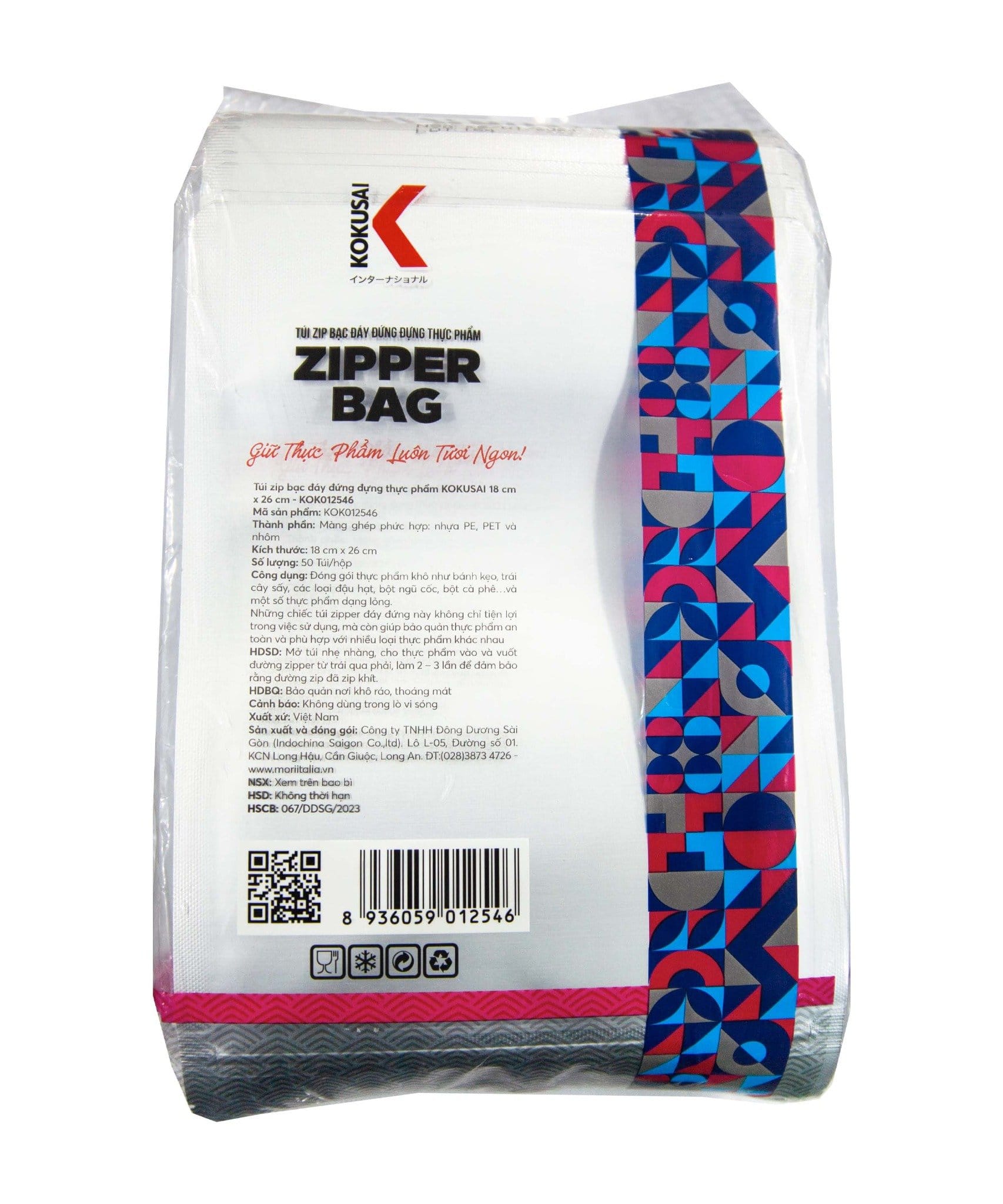 Túi zip bạc đáy đứng đựng thực phẩm KOKUSAI 18 cm x 26 cm - KOK012546 4 012546-2_5dc41251678b4e2db296377519c66d1d.jpg