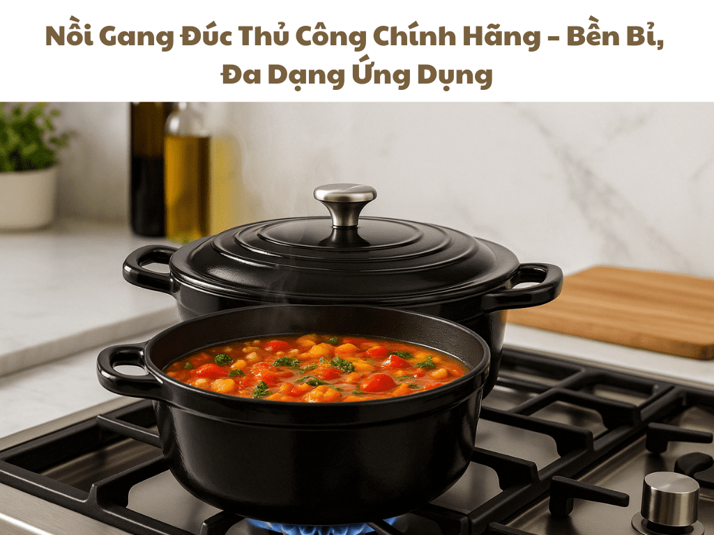Nồi Gang Đúc Thủ Công Chính Hãng – Bền Bỉ, Đa Dạng Ứng Dụng 1 Nồi Gang Đúc Thủ Công Chính Hãng